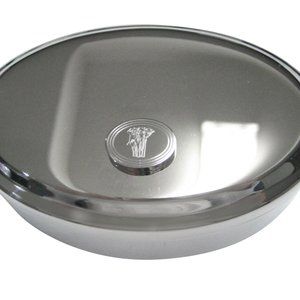 Oval Detailed Elephant Oval Trinket Jewelry Box